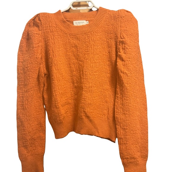 NWOT Lili Sidonio Molly Bracken knit crew neck sweater - ochre - Picture 2 of 2